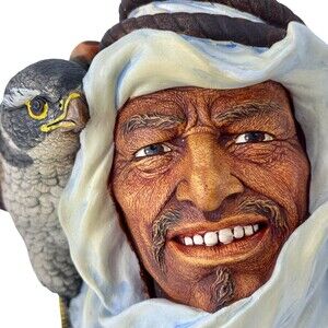 Eastern Hawk Falconer Chalkware Wall Hanging Plaque Arab Man Made in England